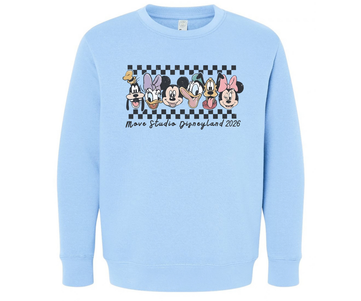 Checkered Move Studio Disneyland Crewneck