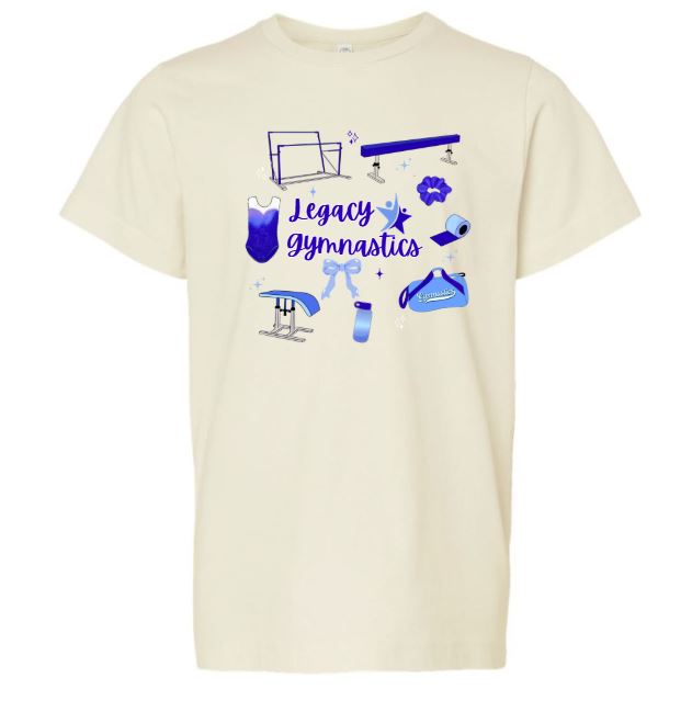 Youth Gymnastics Collage on Back Jersey Tee