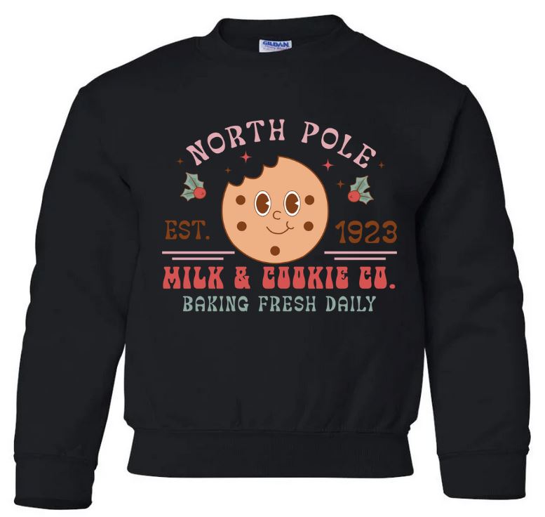 Youth North Pole Milk & Cookie Co. Crew Neck