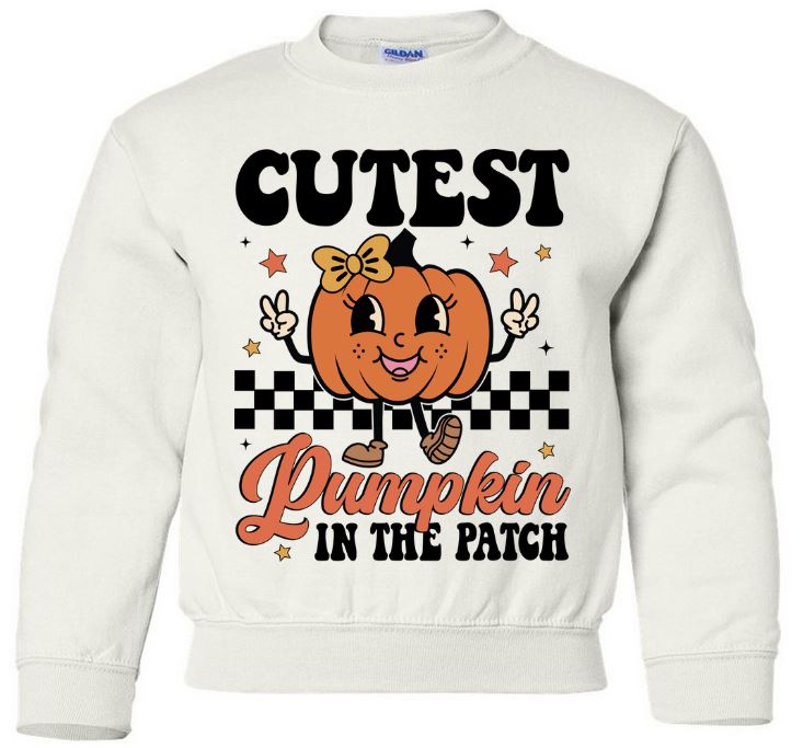 Youth Cutest Pumpkin in the Patch Crew Neck