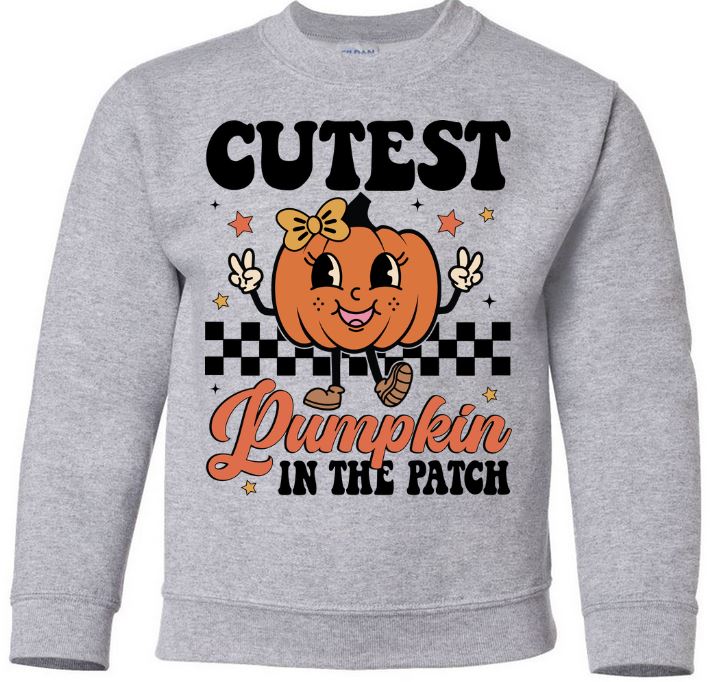 Youth Cutest Pumpkin in the Patch Crew Neck