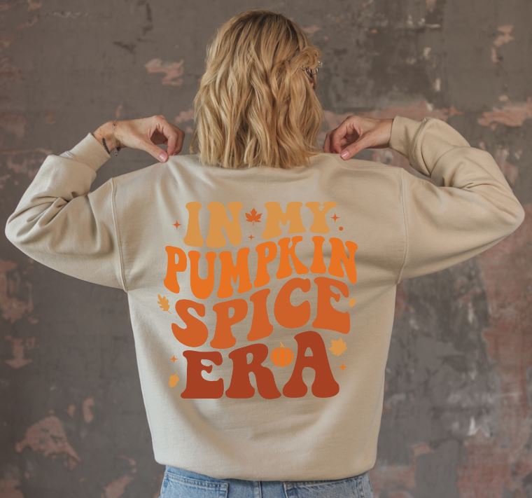 Back Graphic Pumpkin Spice Era Crew Neck Sweatshirt
