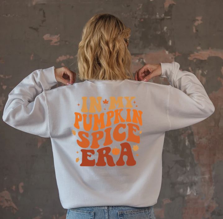 Back Graphic Pumpkin Spice Era Crew Neck Sweatshirt