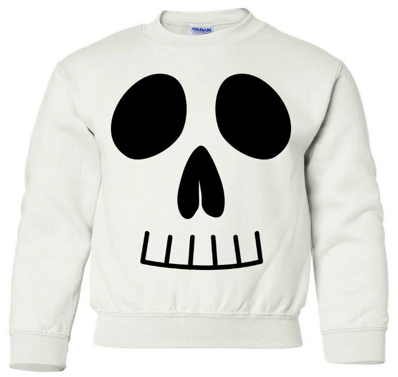 Youth Skeleton Face Crew Neck