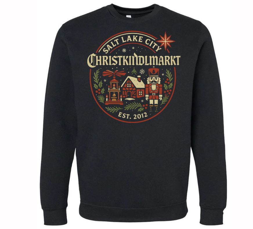 Black Salt Lake City Vintage Christkindlmarkt Crew Neck