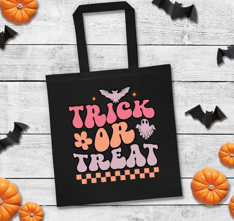 Trick Or Treat Retro Check Tote
