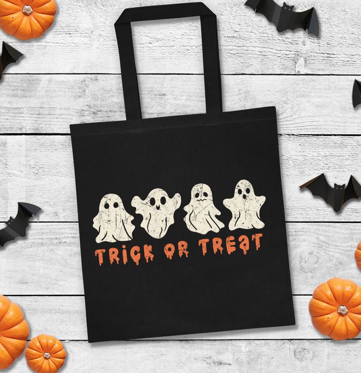 Trick Or Treat Retro Ghost Tote