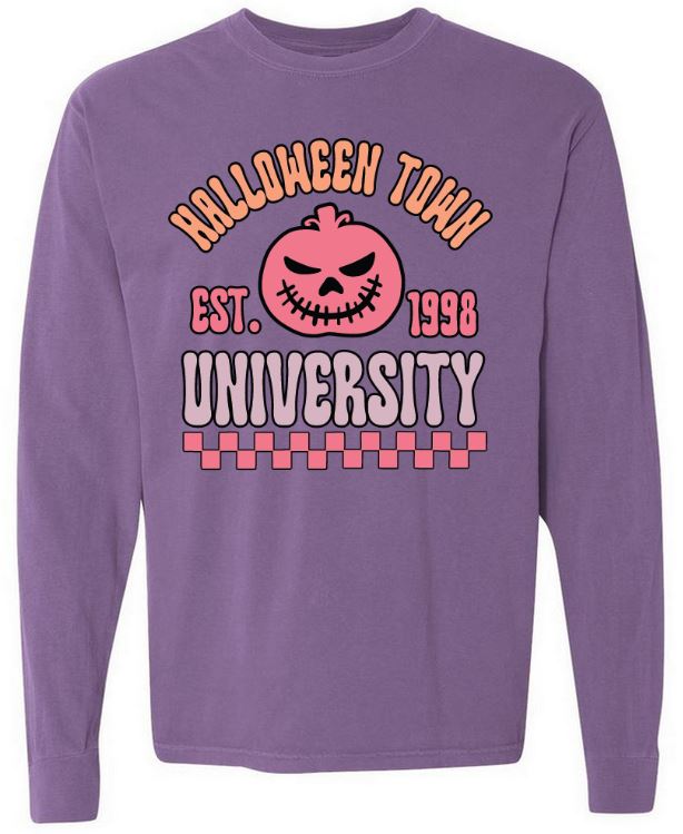 Retro Halloween Town Long Sleeve Tee