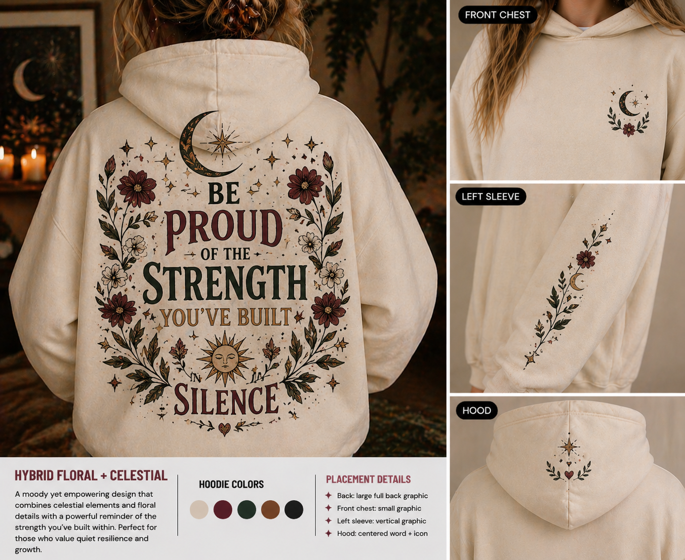 Strength in Silence Graphic Hoodie