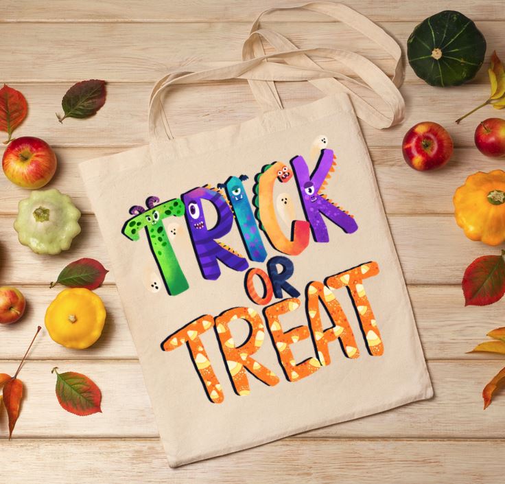 Trick or Treat Monster Letters Tote