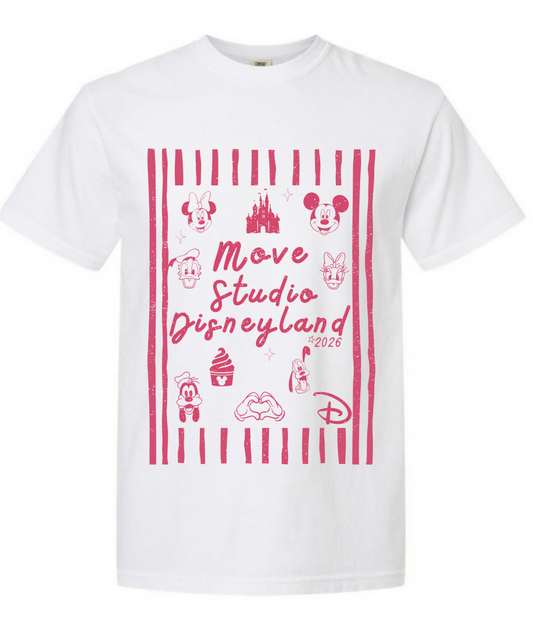Vintage Move Studio Disneyland Tee in Coral