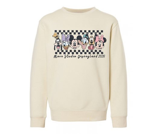 Checkered Move Studio Disneyland Crewneck