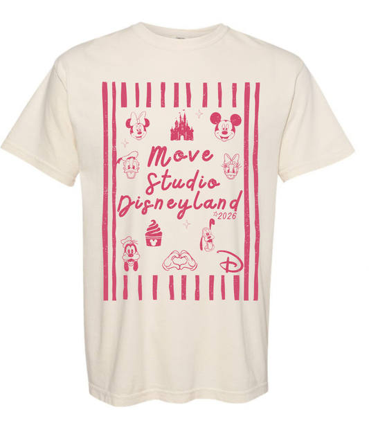 Youth Vintage Move Studio Disneyland Tee in Coral