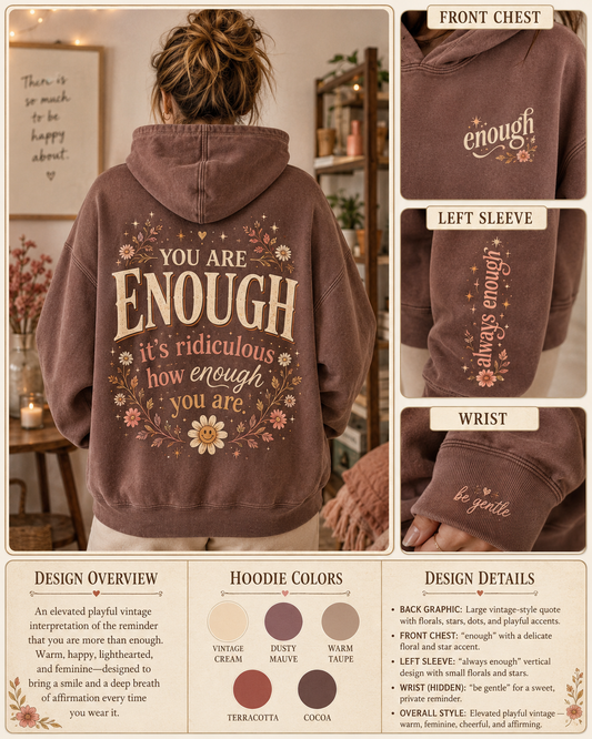Always Enough Vintage Floral Graphic Hoodie