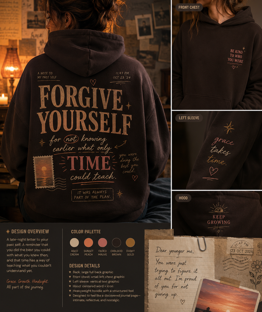 Forgive Yourself Journal Entry Graphic Hoodie