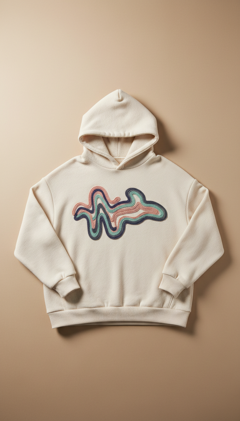 Oversized Hoodie with Embroidered Inner Voice