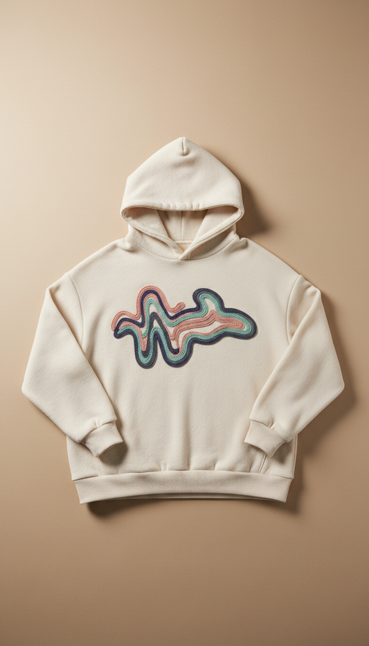 Oversized Hoodie with Embroidered Inner Voice