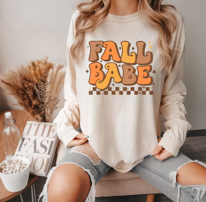 Fall Babe Retro Long Sleeve Tee