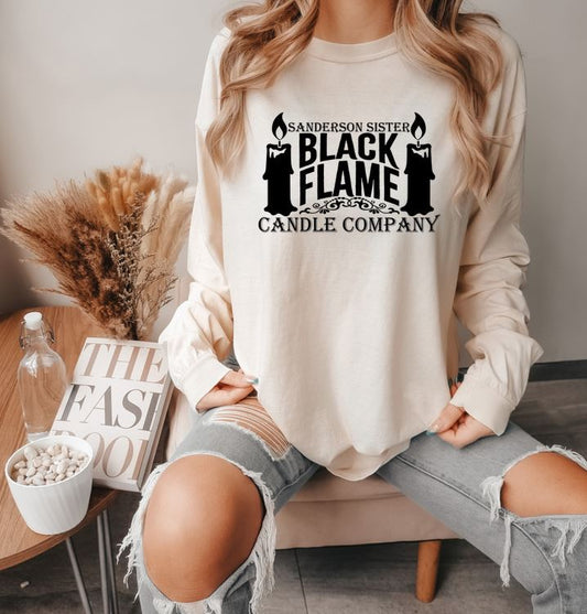 Sanderson Sisters Black Flame Long Sleeve Tee