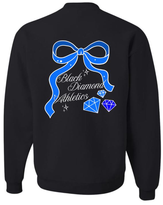 Black Diamond Bow Cuddle Fleece Crew Neck