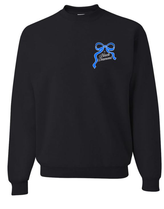 Black Diamond Bow Cuddle Fleece Crew Neck