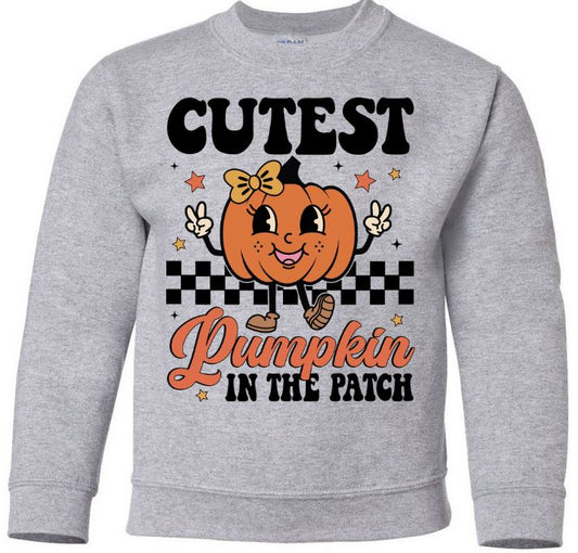 Youth Cutest Pumpkin in the Patch Crew Neck