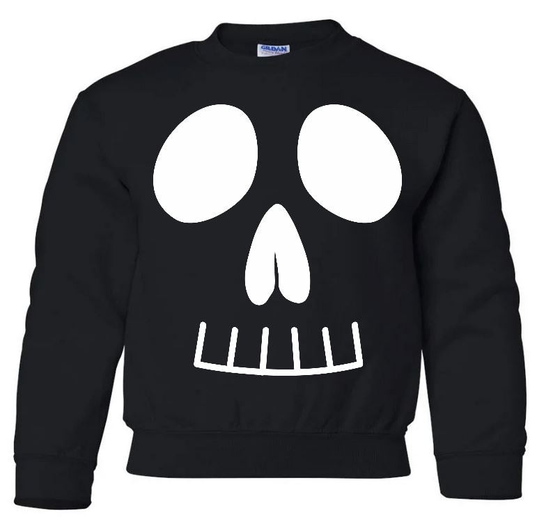 Youth Skeleton Face Crew Neck
