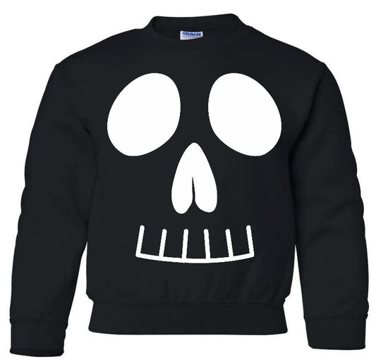 Youth Skeleton Face Crew Neck