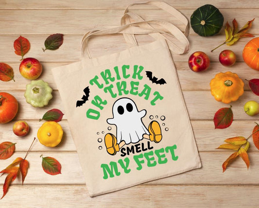 Trick Or Treat Smell My Feet Ghost Tote