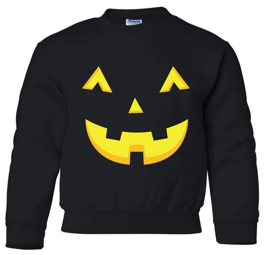 Youth Jack O Lantern Face Crew Neck