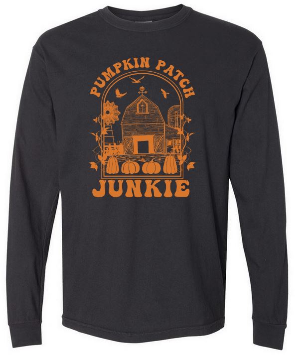 Pumpkin Patch Junkie Long Sleeve Tee