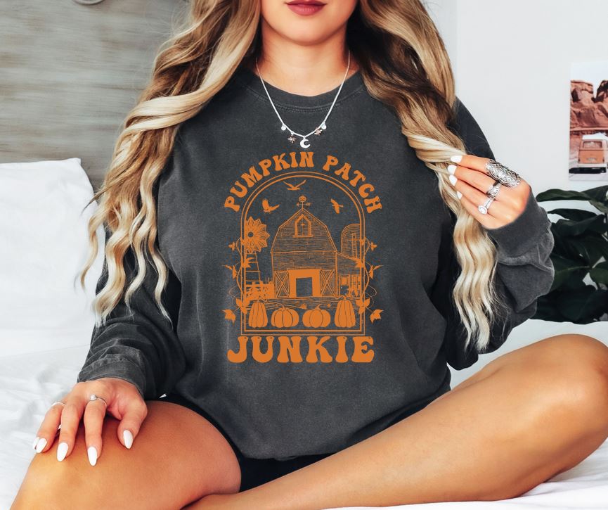 Pumpkin Patch Junkie Long Sleeve Tee