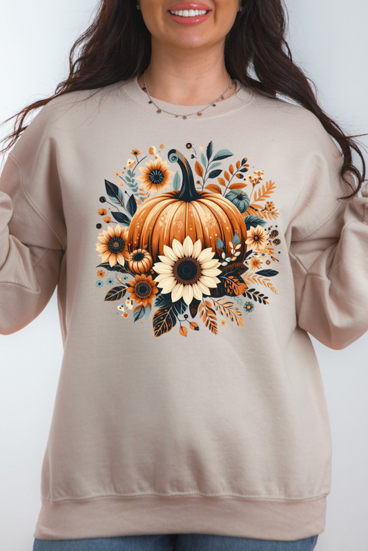 Boho Floral Pumpkin Crew