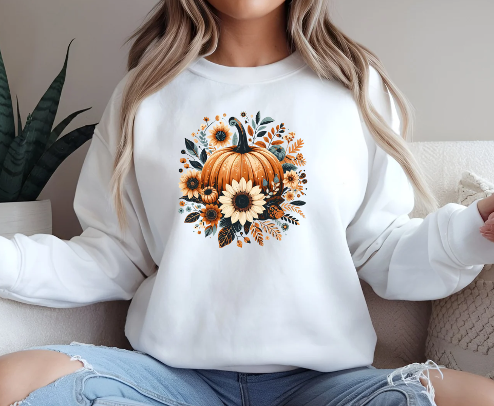 Boho Floral Pumpkin Crew