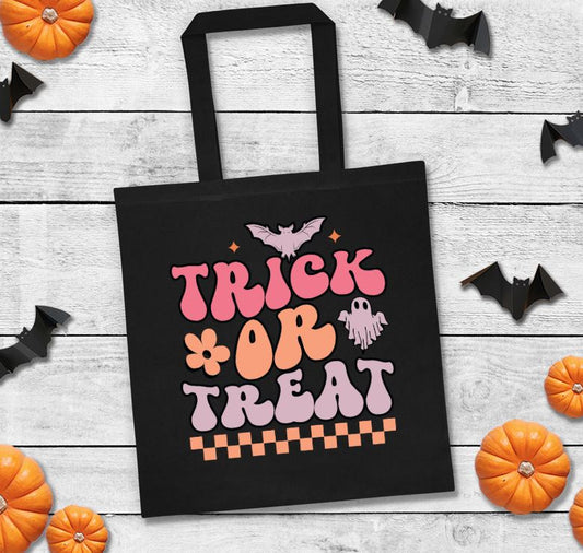 Trick Or Treat Retro Check Tote