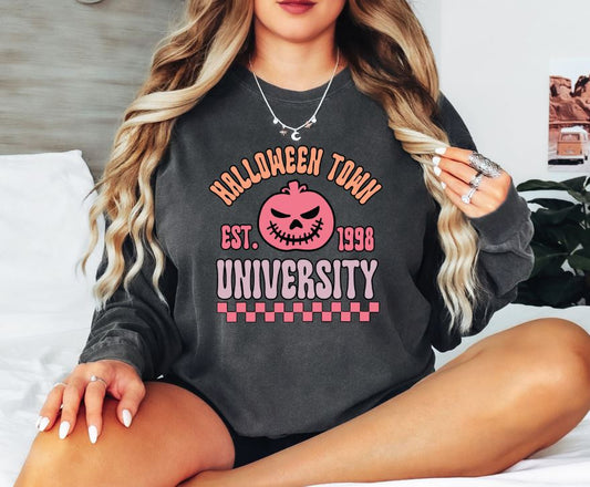 Retro Halloween Town Long Sleeve Tee