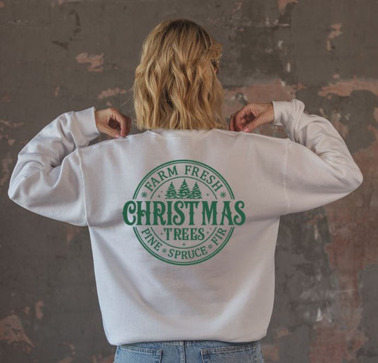 Farm Fresh Christmas Trees Back Graphic Crew