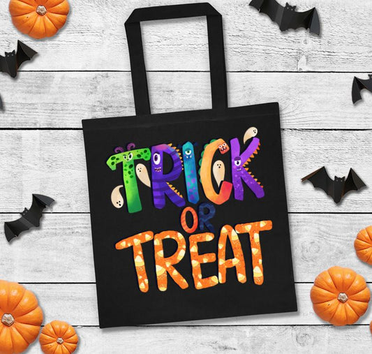 Trick or Treat Monster Letters Tote