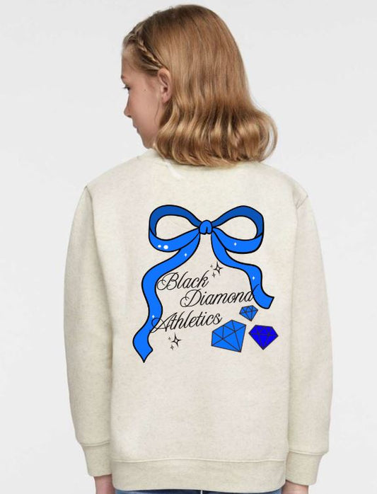 Black Diamond Bow Back Elevated Fleece Youth Crewneck Sweatshirt